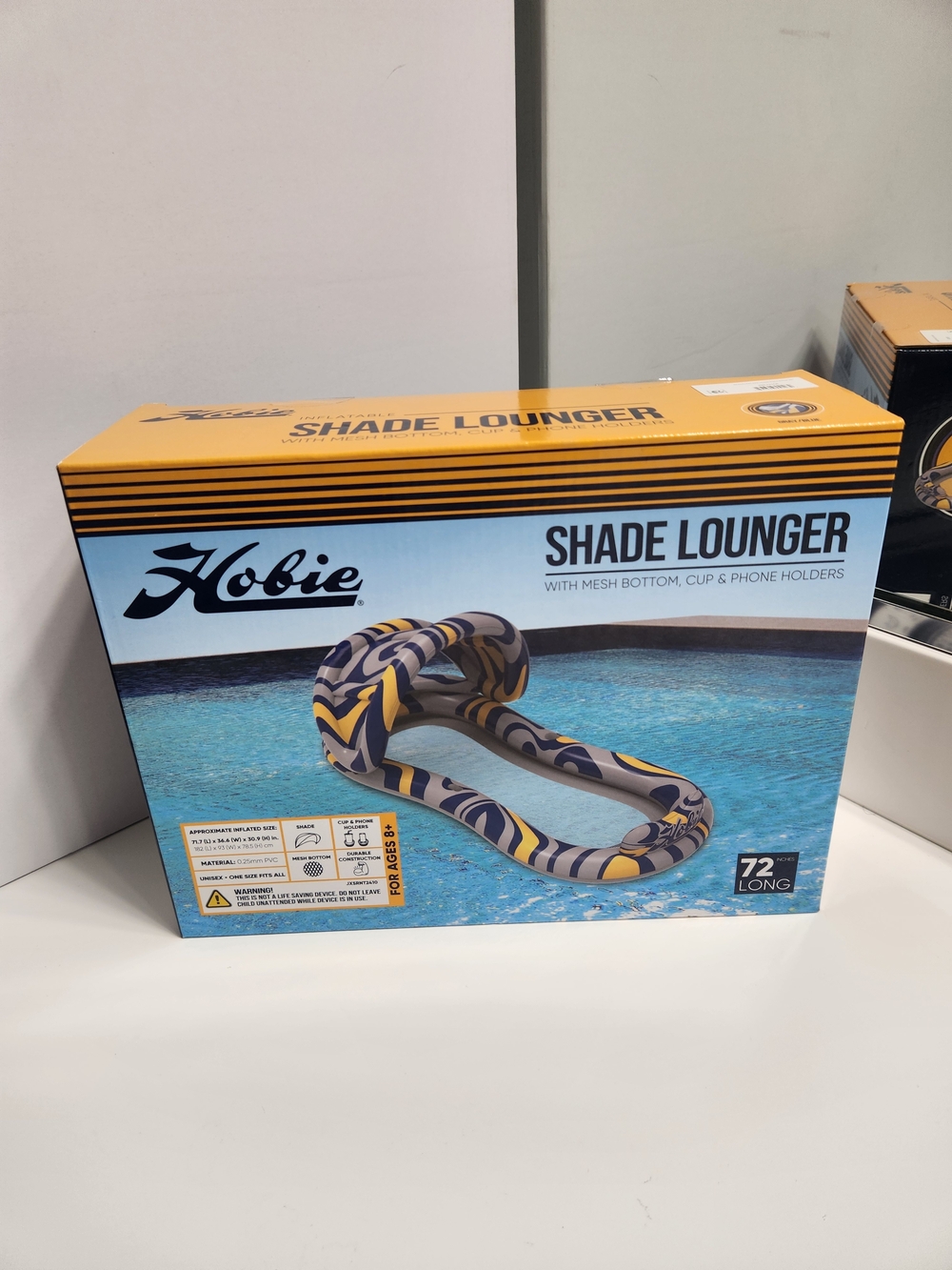 Hobie Shade Lounger 72" long Inflatable Pool Float - Blue, Yellow, White - Picture 4 of 4